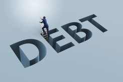 Schriftzug DEBT