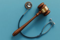 Stethoskop und Richterhammer